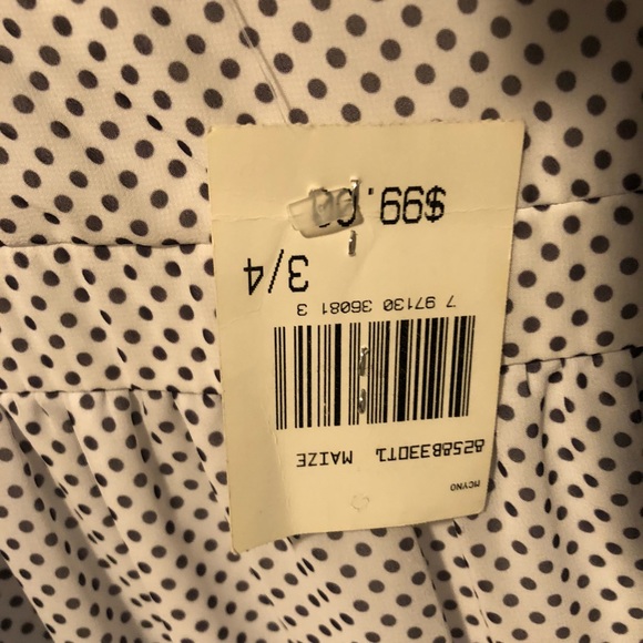 White Sheer dress with black polka dots - Picture 2 of 3